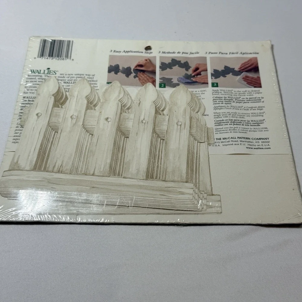 Wallies Wallpaper Cutouts Kit NEW White Picked Fence Shiplap Y2K Stick On‎